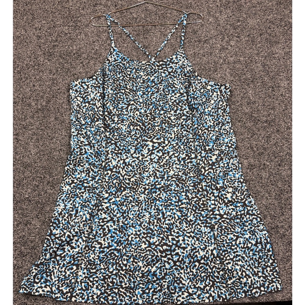 Athleta Infinity Dress Women 2X Blue Animal Print Active Tennis Golf Skort Dress